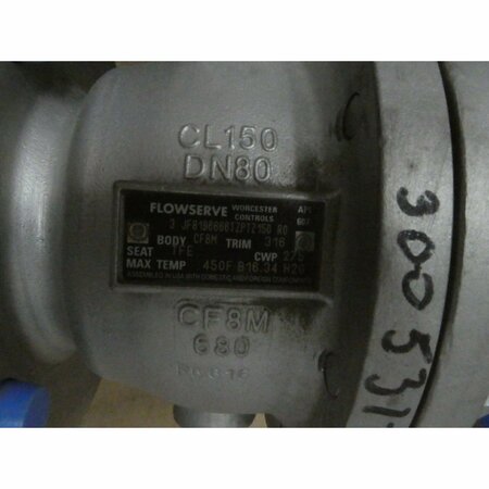 Flowserve WORCESTER ACCORD AB150C07 PNEUMATIC 150 STAINLESS FLANGED 3IN BALL VALVE 3-JF8196666TZPTZ150-R0